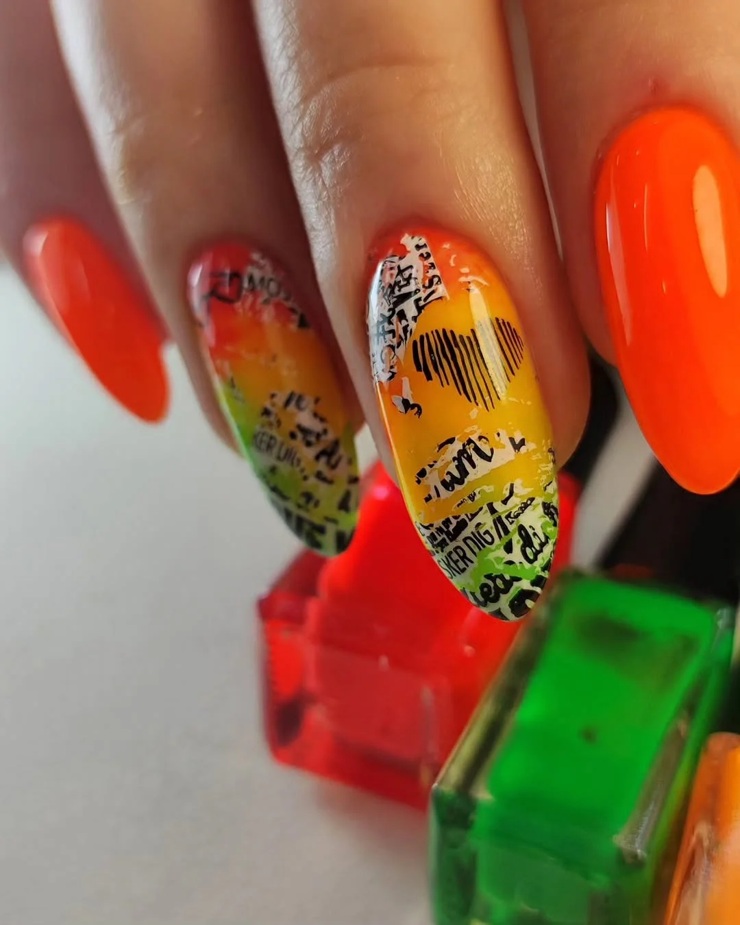 summer nail colors 2026 Neon Graffiti Summer Nails