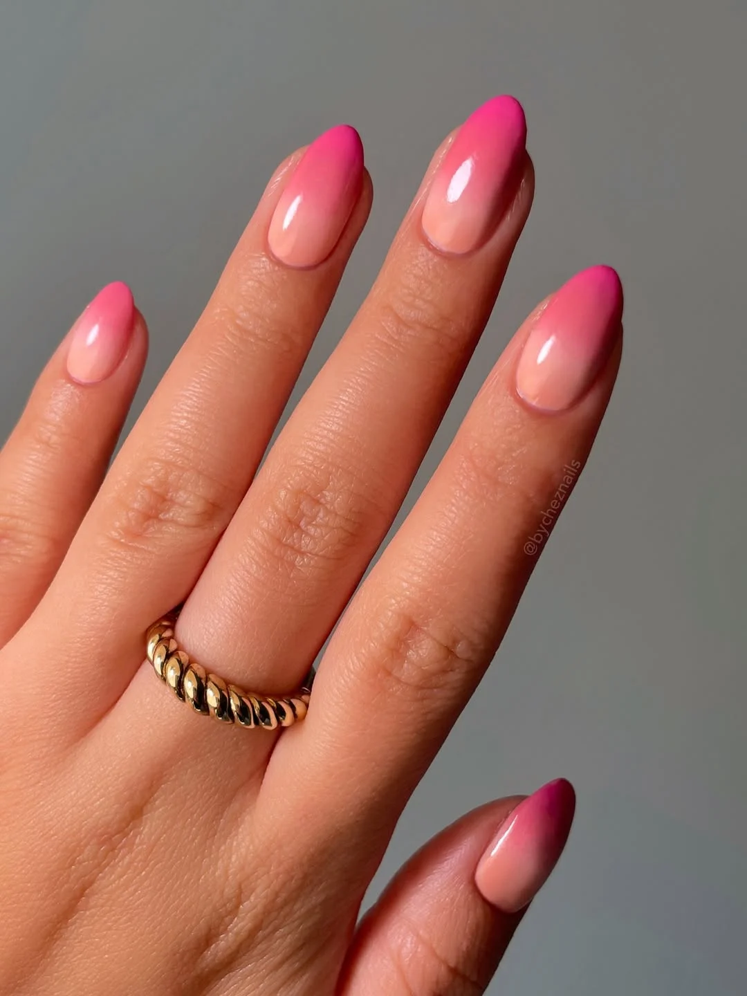 summer nail colours 2026 Hot Pink Aura Ombre Nails