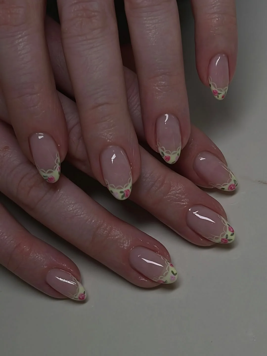 summer nail colours 2026 Vintage Rose French Tips