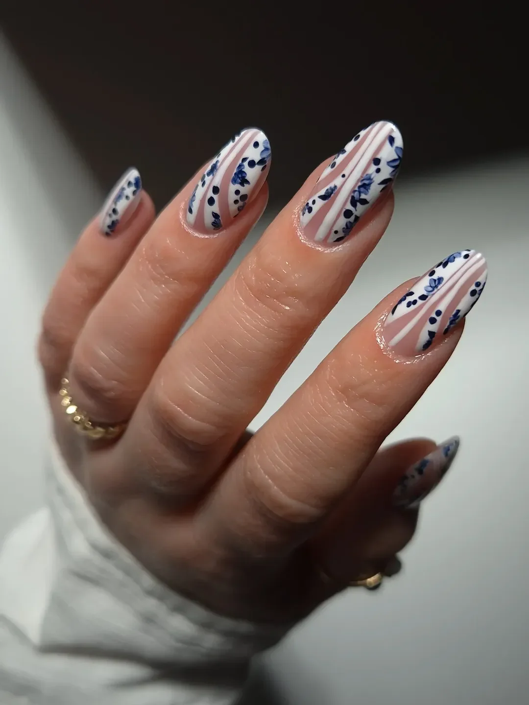 summer nail inspo 2026 Blue Porcelain Almond Nails