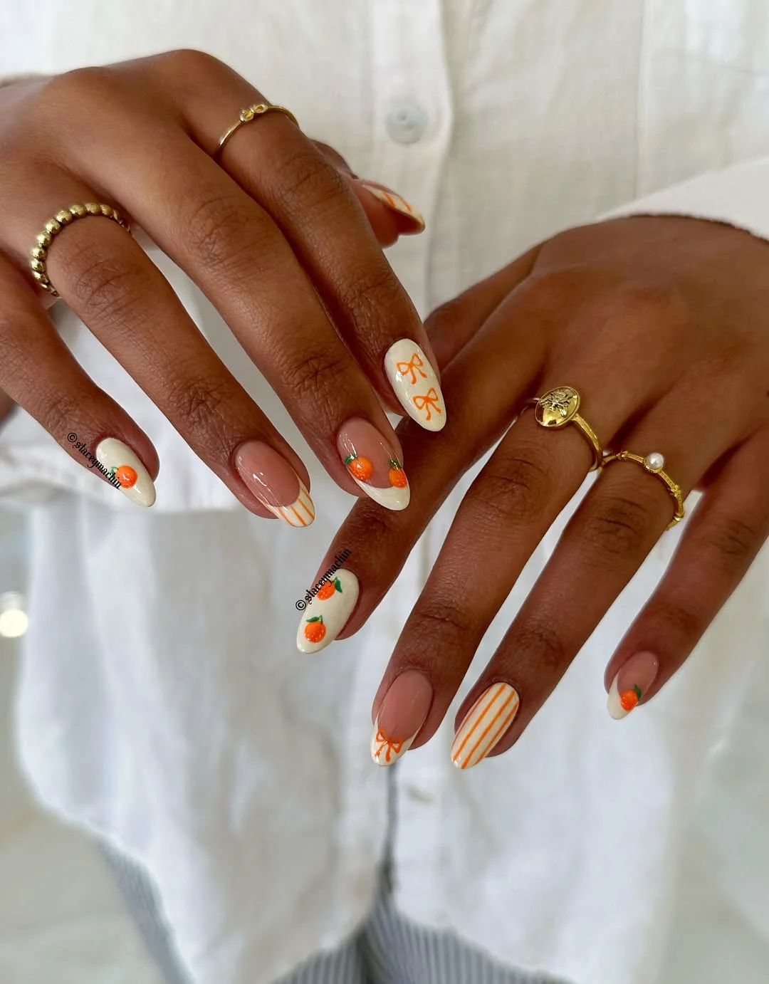 summer nail inspo 2026 Orange French Tip Fruit Nails