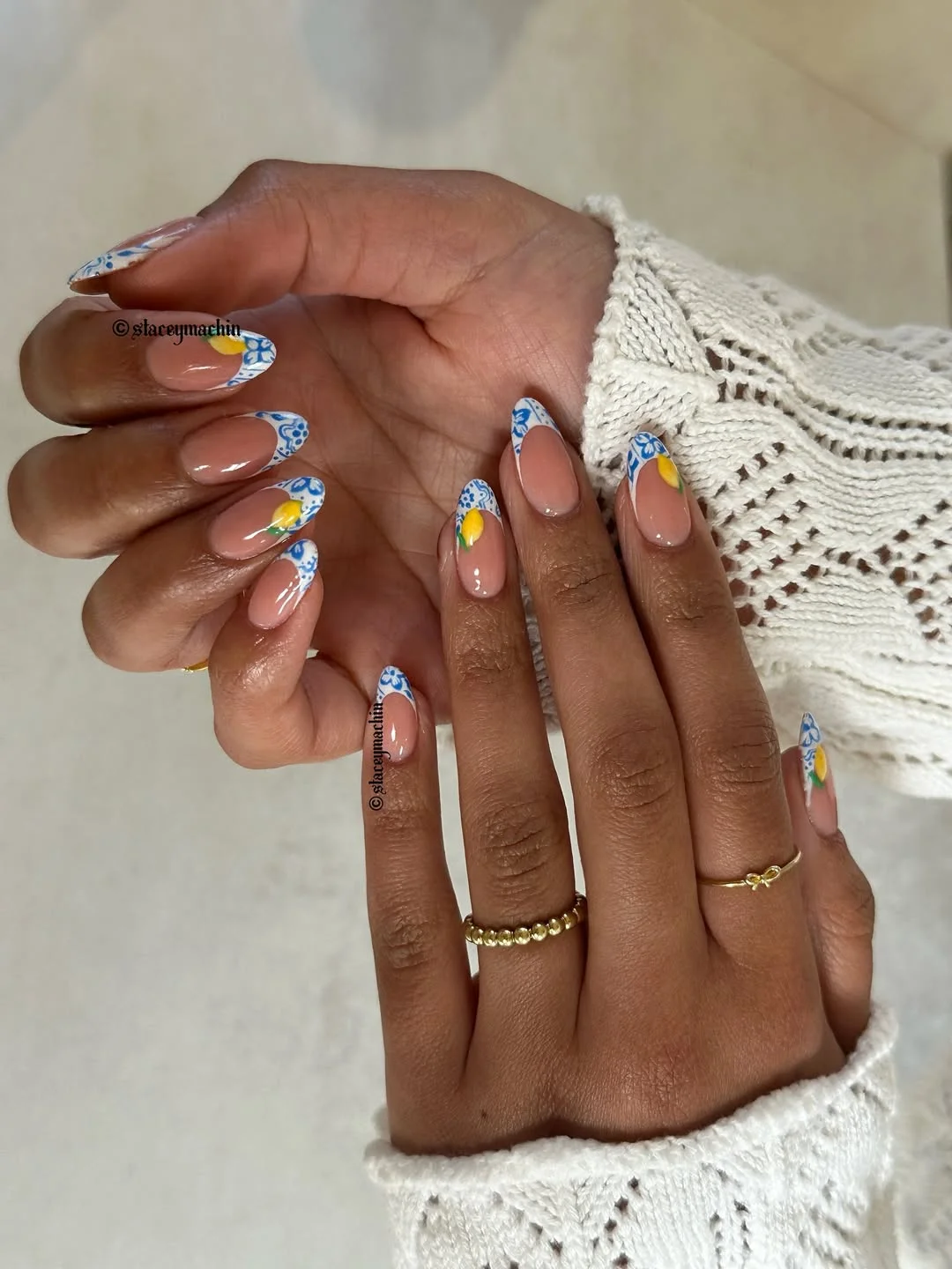 summer nail inspo 2026 Blue Lemon French Tip Nails