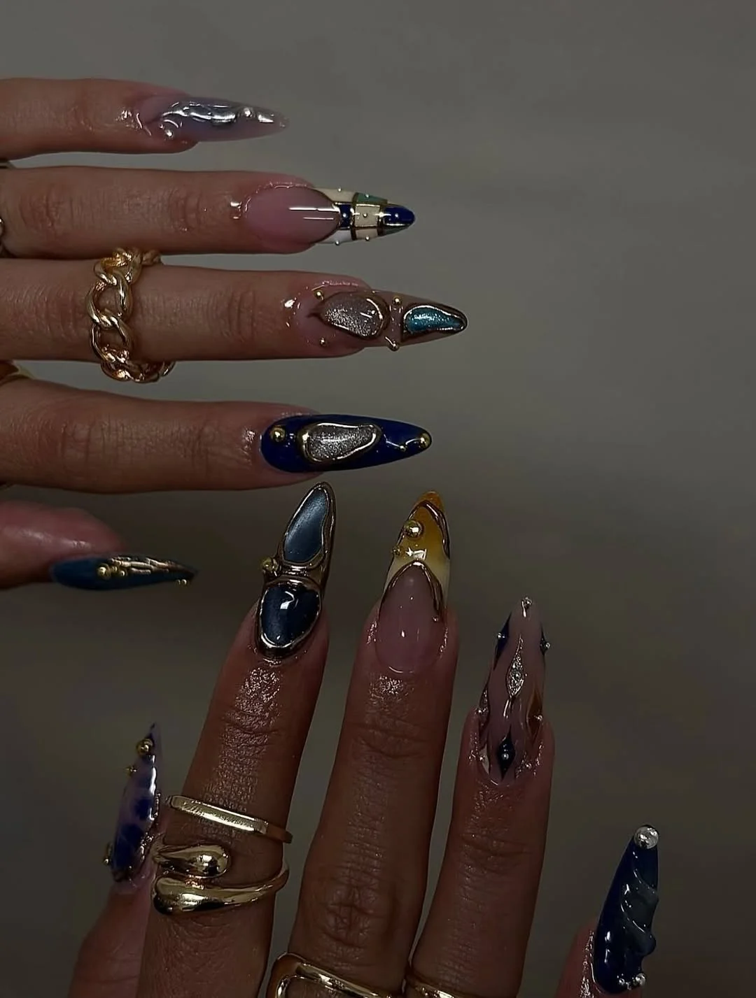 summer nail inspo 2026 Chrome Ocean Aura Nails