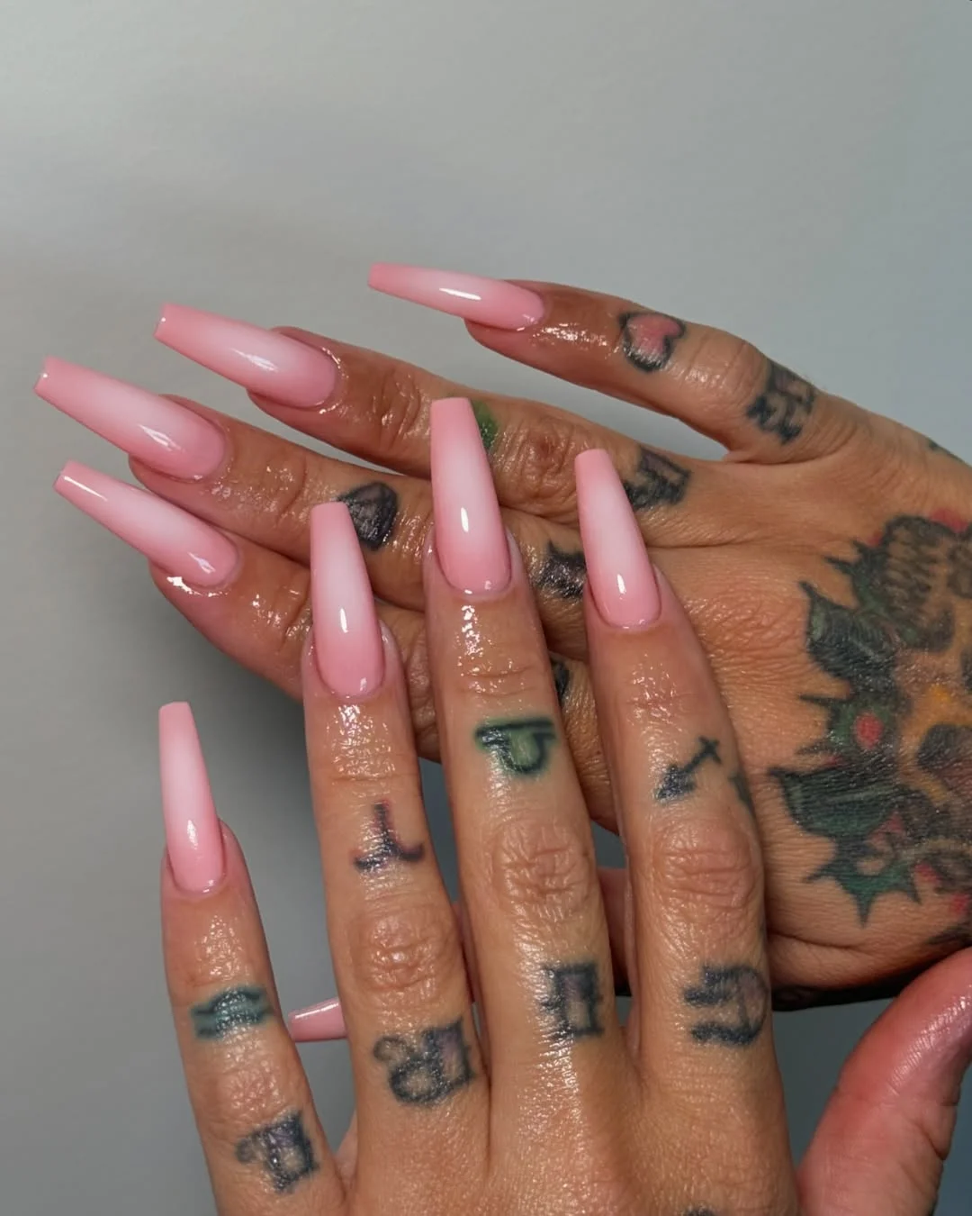 summer nails ballerina shape 2026 Glossy Baby Pink Ballerina Nails