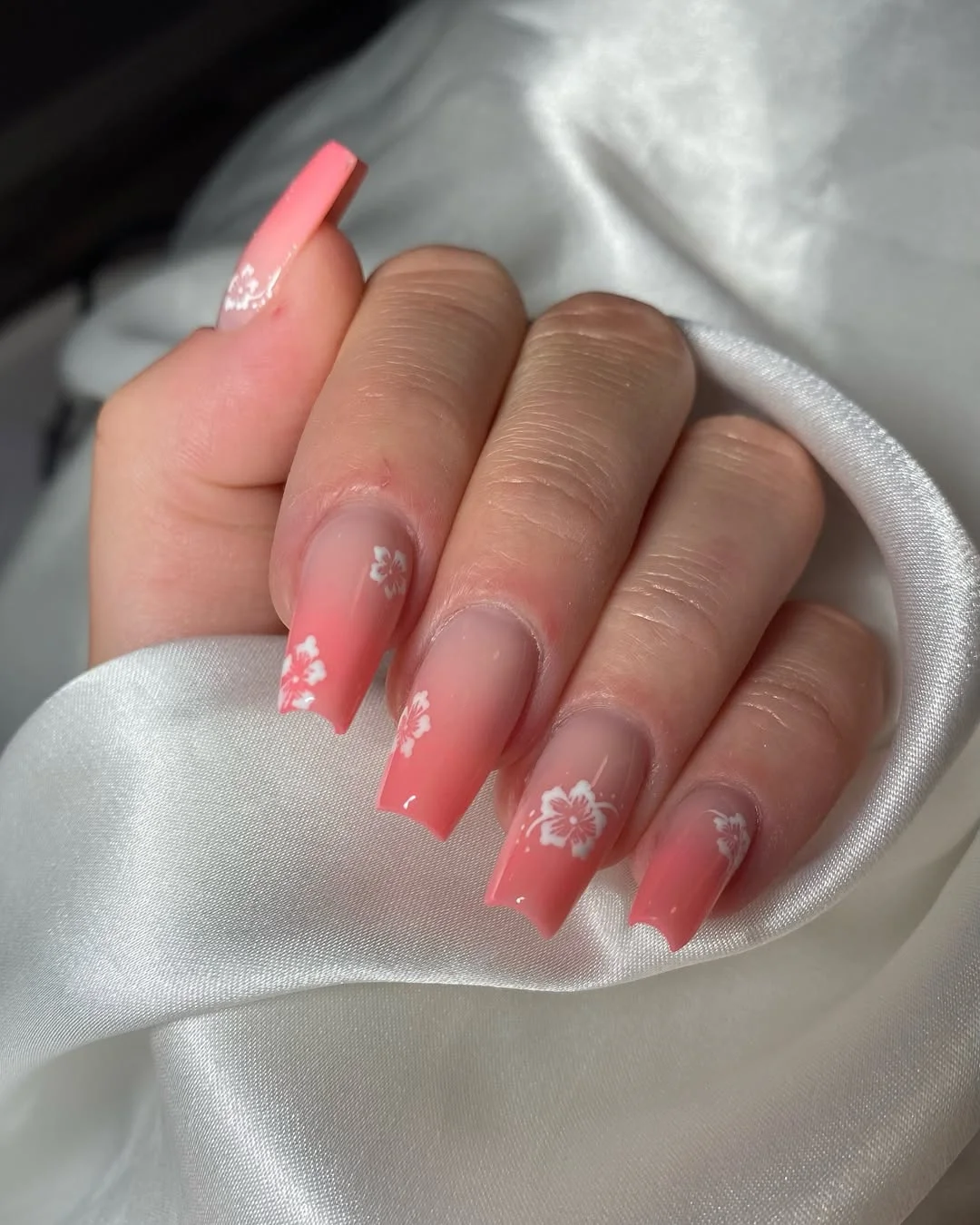 summer nails ballerina shape 2026 Peach Blossom Ombre For Late Summer Evenings