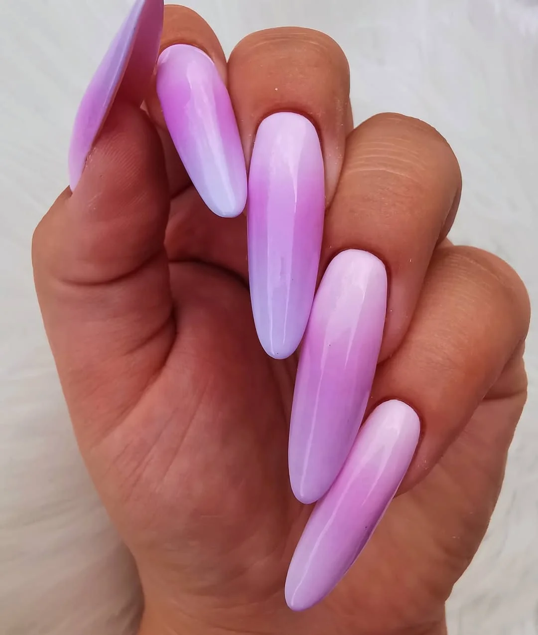 summer ombre nails 2026 Lavender Milk Ombre for Minimal Summer Looks
