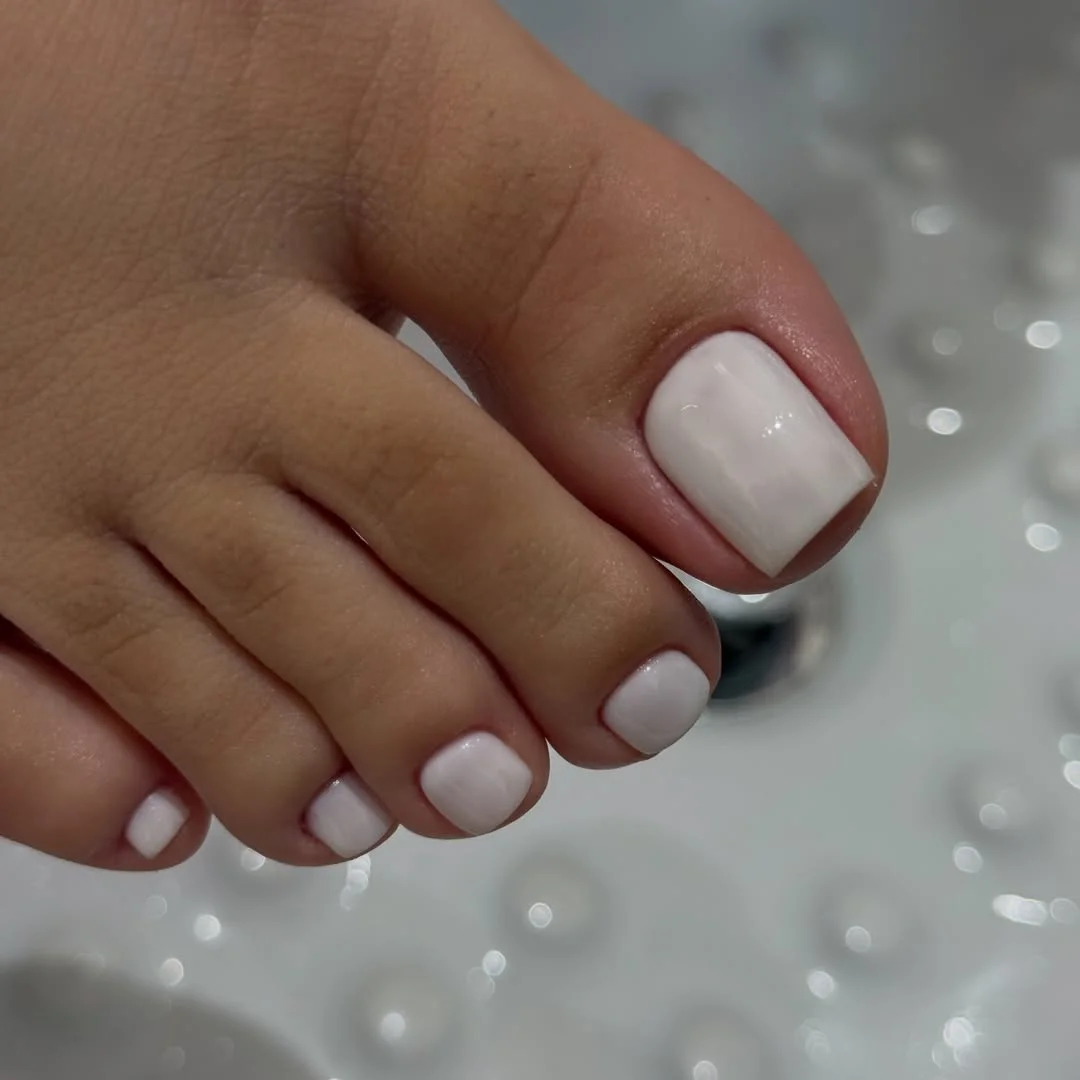 summer pedicure colors 2026 Pure Soft White Summer Pedicure