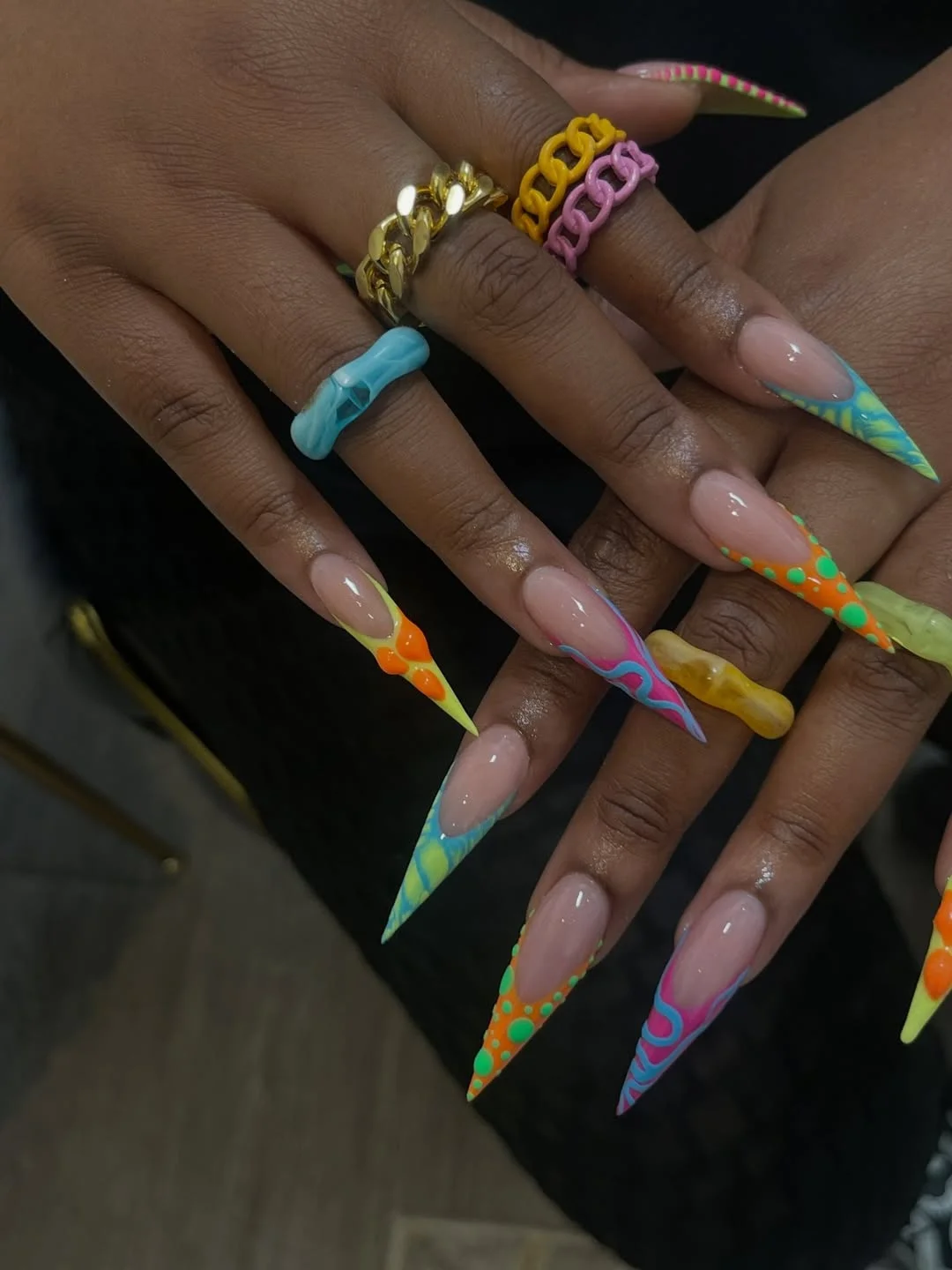 summer stiletto nails 2026 Neon Pop Art Stiletto Nails for Fearless Summer Energy