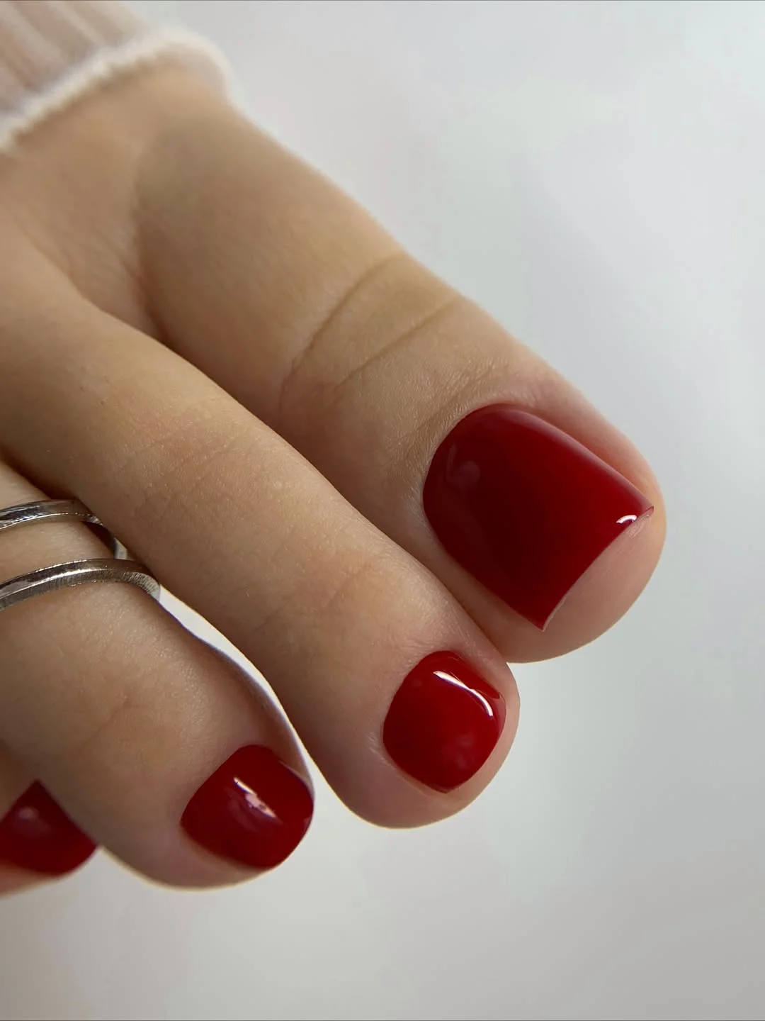 summer toe nails colors 2026 Classic Cherry Red Toenails