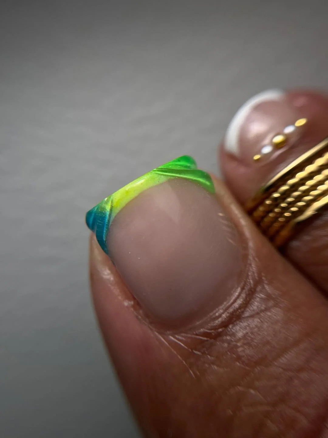 summer toe nails colors 2026 Neon Ocean French Tips