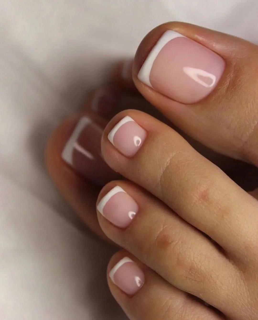 Summer toe nails ideas 2026 Soft Pink Micro French Toes