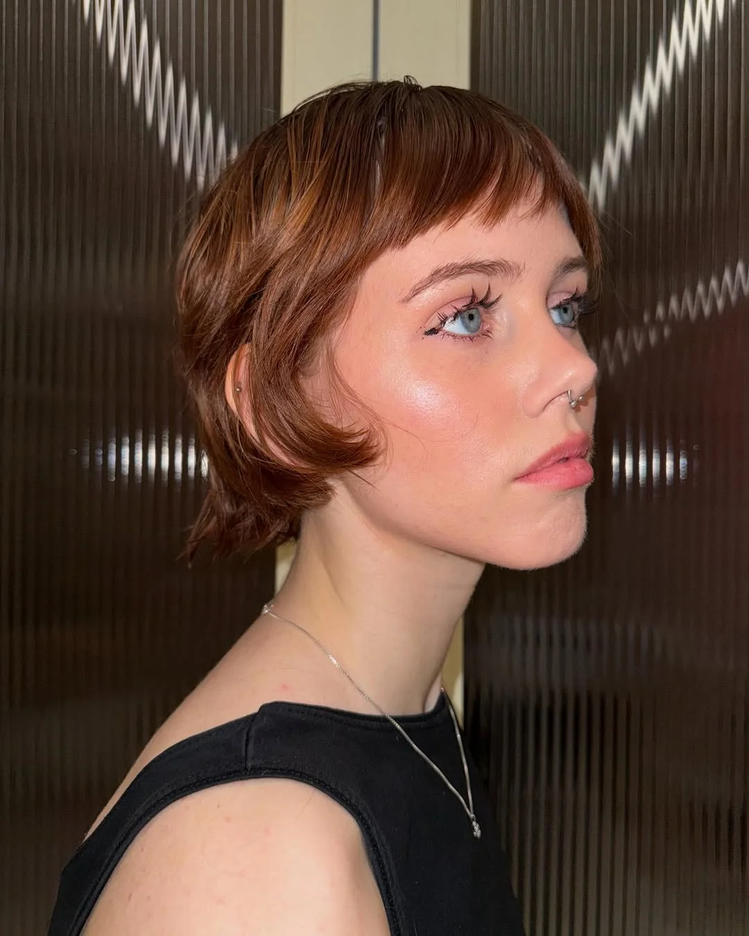 textured summer bixie haircut 2026 Micro Fringe Bixie with a Polished Edge