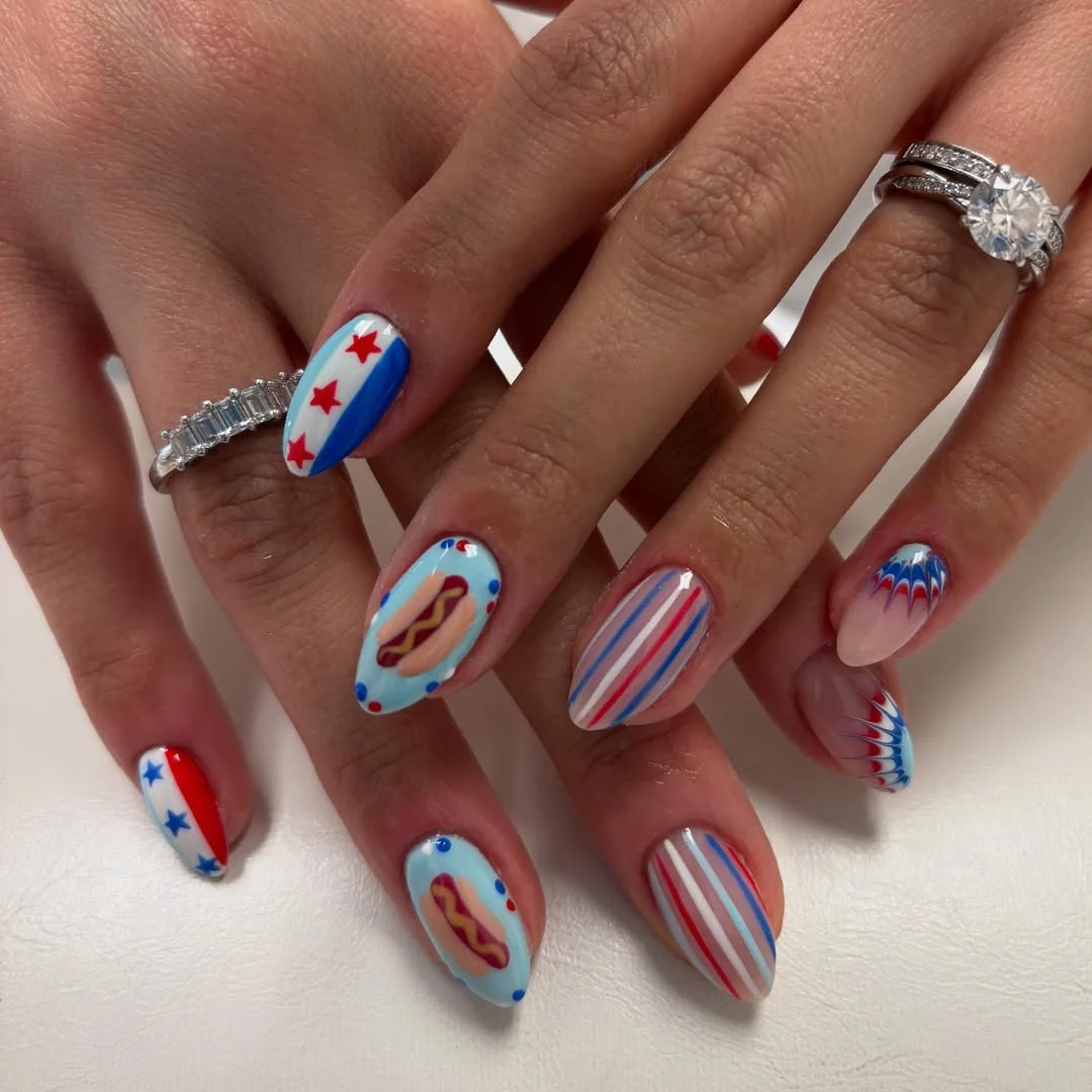 usa nails 2026 Playful Fairground Nails With Retro Summer Details