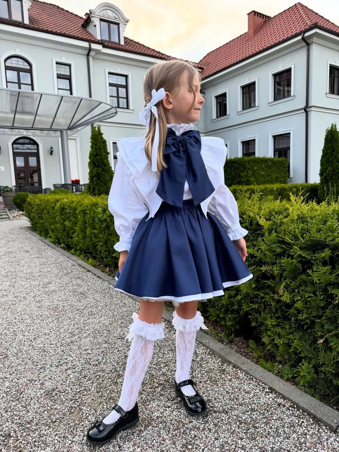 back to school outfits 2026 Navy and White School-Day Elegance