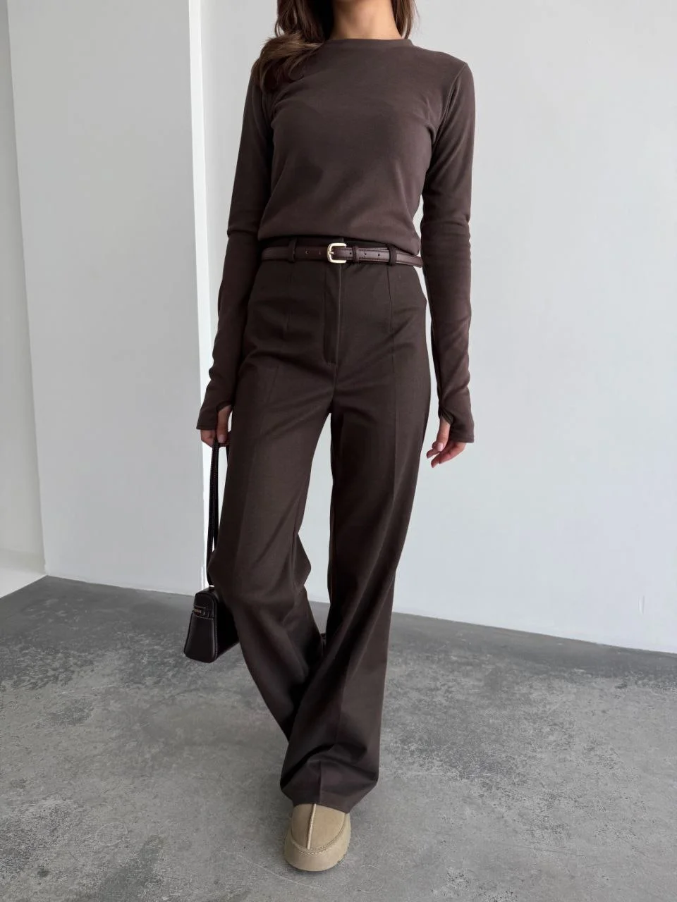 chic fall outfits pants 2026 Monochrome Espresso for Everyday Elegance
