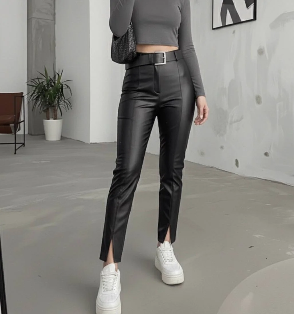 chic fall outfits pants 2026 Leather Pants for a Modern City Look