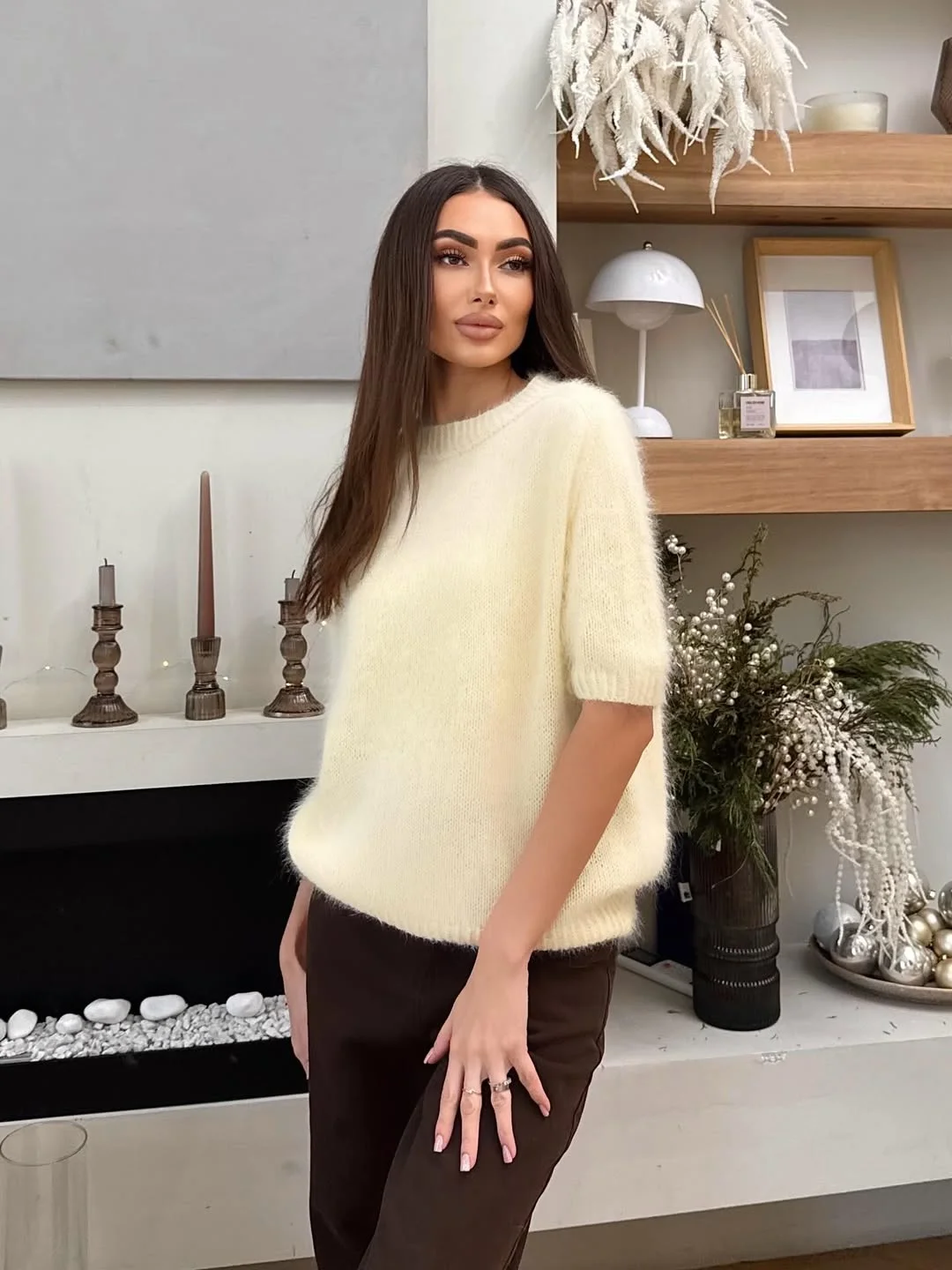 cozy chic fall outfits for 2026 Fuzzy Cream Knits for Cozy Everyday Moments