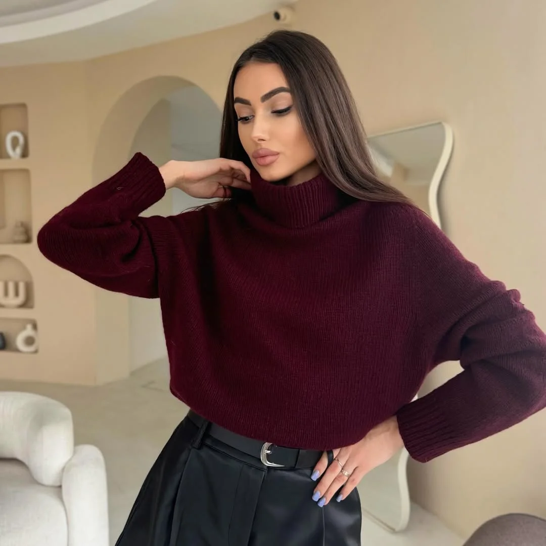 cozy chic fall outfits for 2026 Modern Bordeaux Knit and Leather Pairing