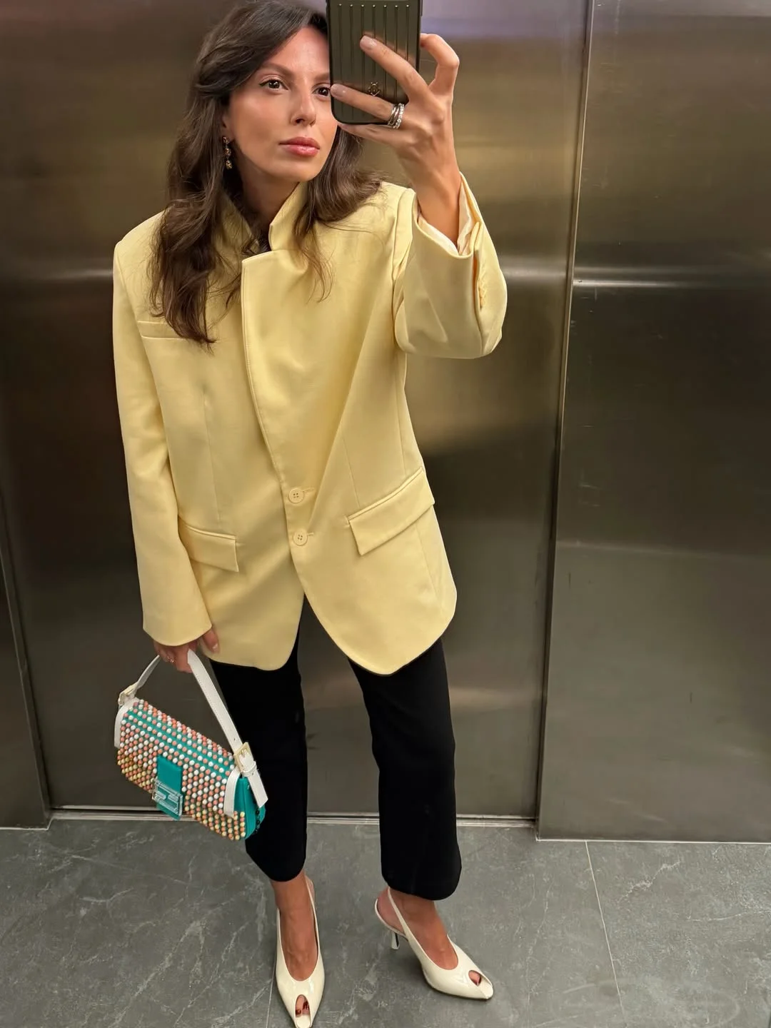 early fall outfits 2026 Butter Yellow Blazer And Modern Office Dressing