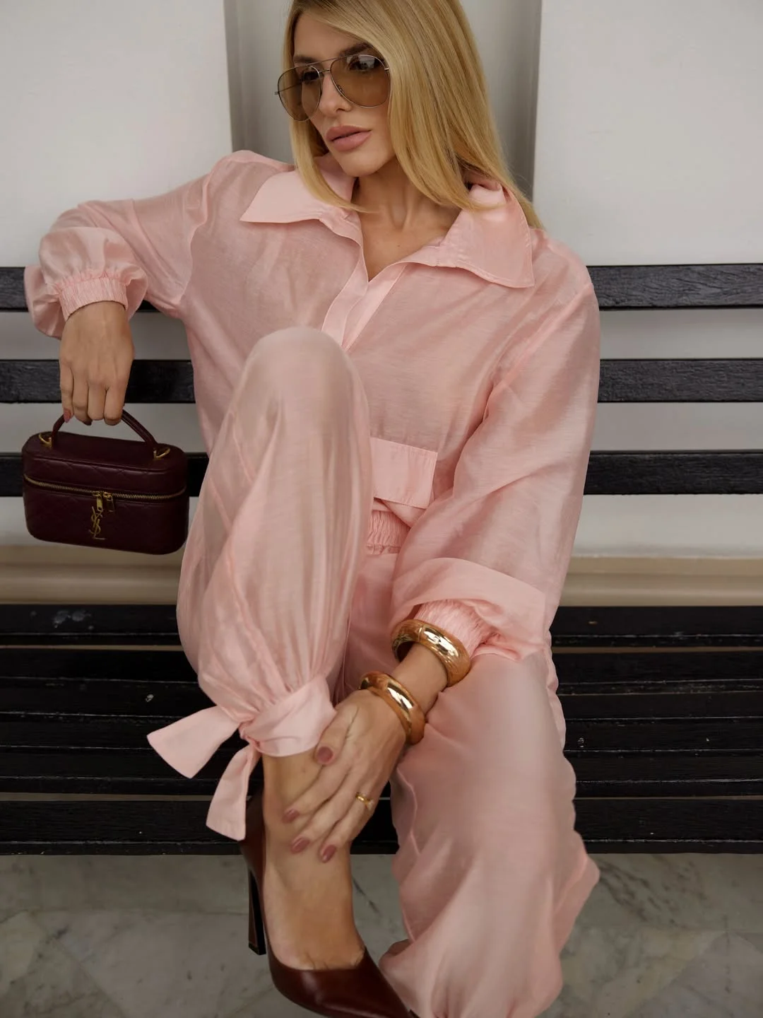 early fall outfits 2026 Soft Pink Relaxed Tailoring For Late Summer Days