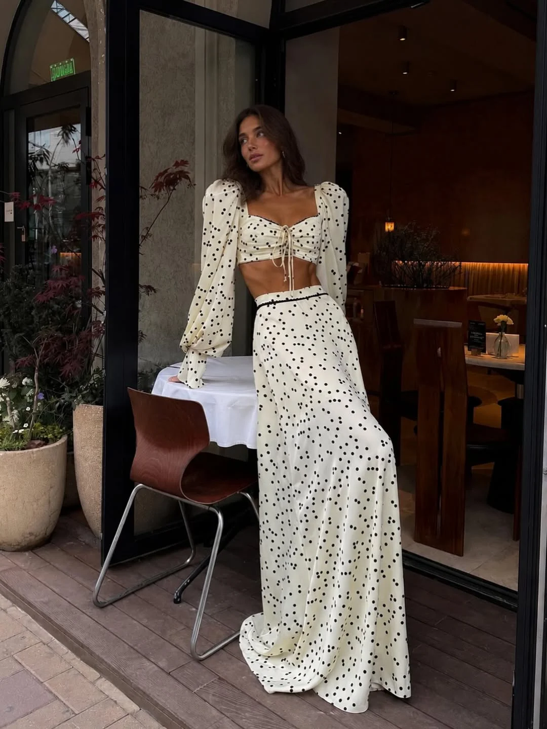 early summer outfits 2026 Elegant Polka Dot Romance for Summer Evenings
