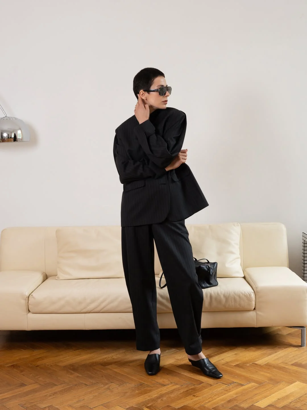 elegant fall office outfits 2026 Sharp Black Tailoring for Confident Professional Style