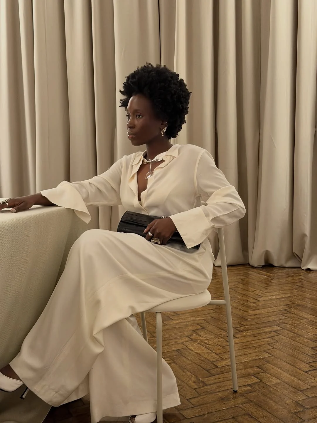 fall 2026 outfits for black women Flowing Ivory for Effortless Sophistication