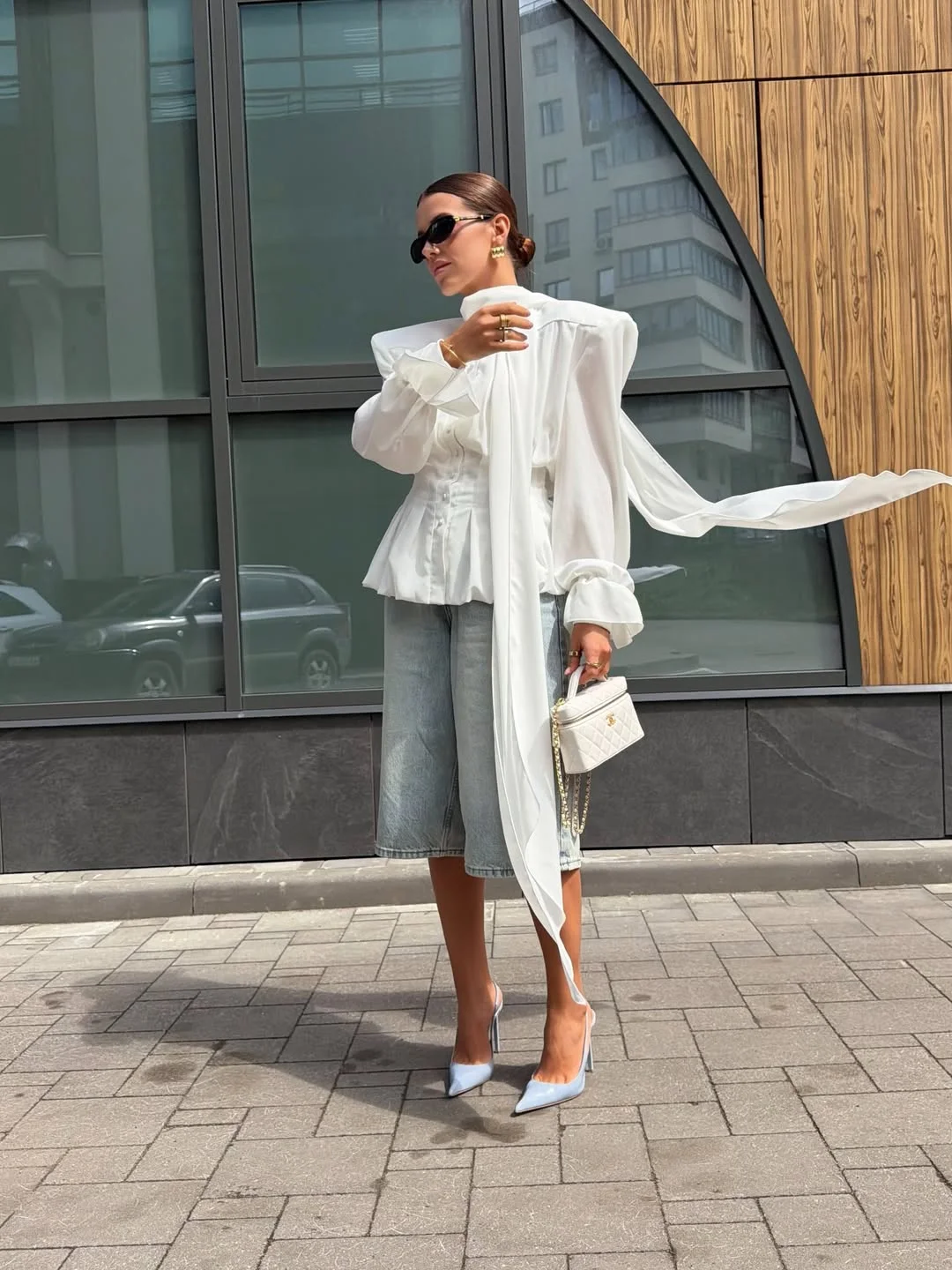 Fall Date Night Outfits 2026 Romantic White Blouse And Denim Midi Styling