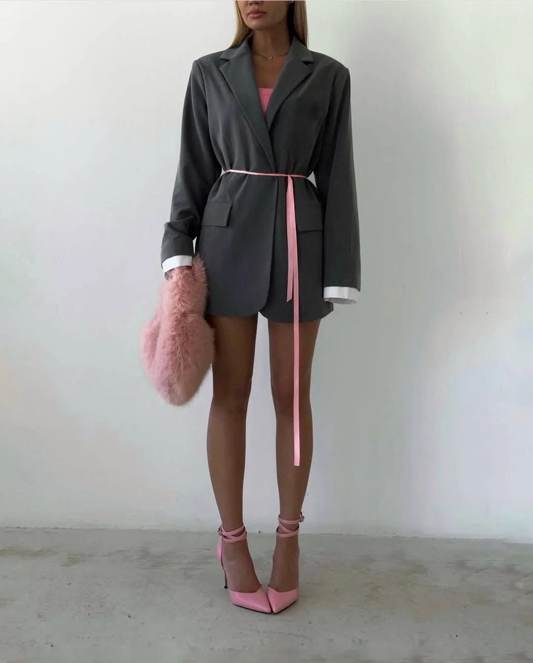 fall fashion aesthetic 2026 Soft Pink Accents Refresh Classic Gray Tailoring