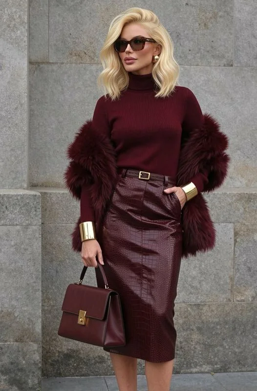 Fall Fashion Outfits 2026 Monochromatic Burgundy Elegance With Luxe Texture
