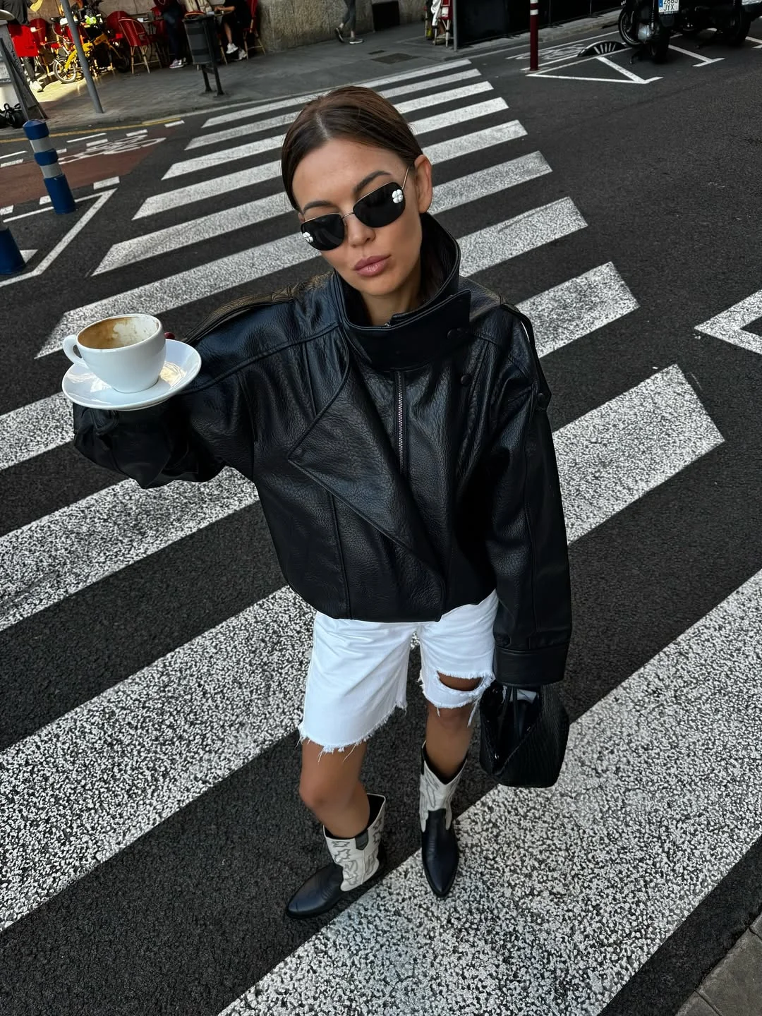 fall going out outfits 2026 Leather And Denim For Early Fall Street Style