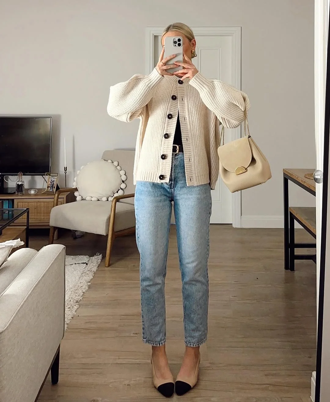 fall mom outfits 2026 Cozy Knit Layers With Everyday Denim