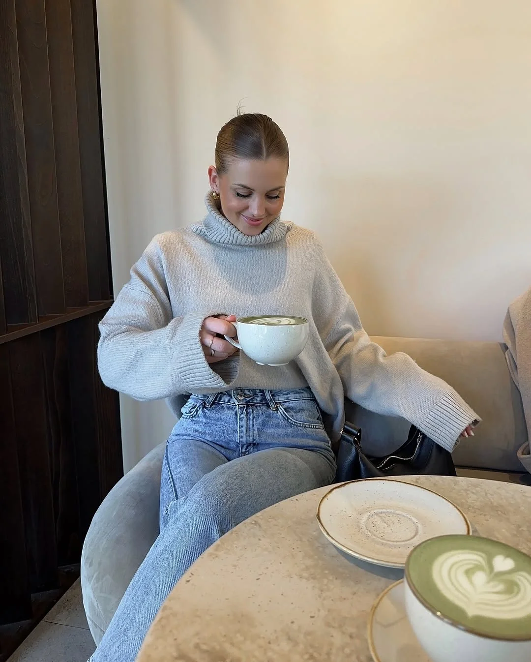 fall mom outfits 2026 Cozy Knit And Coffee Date Denim