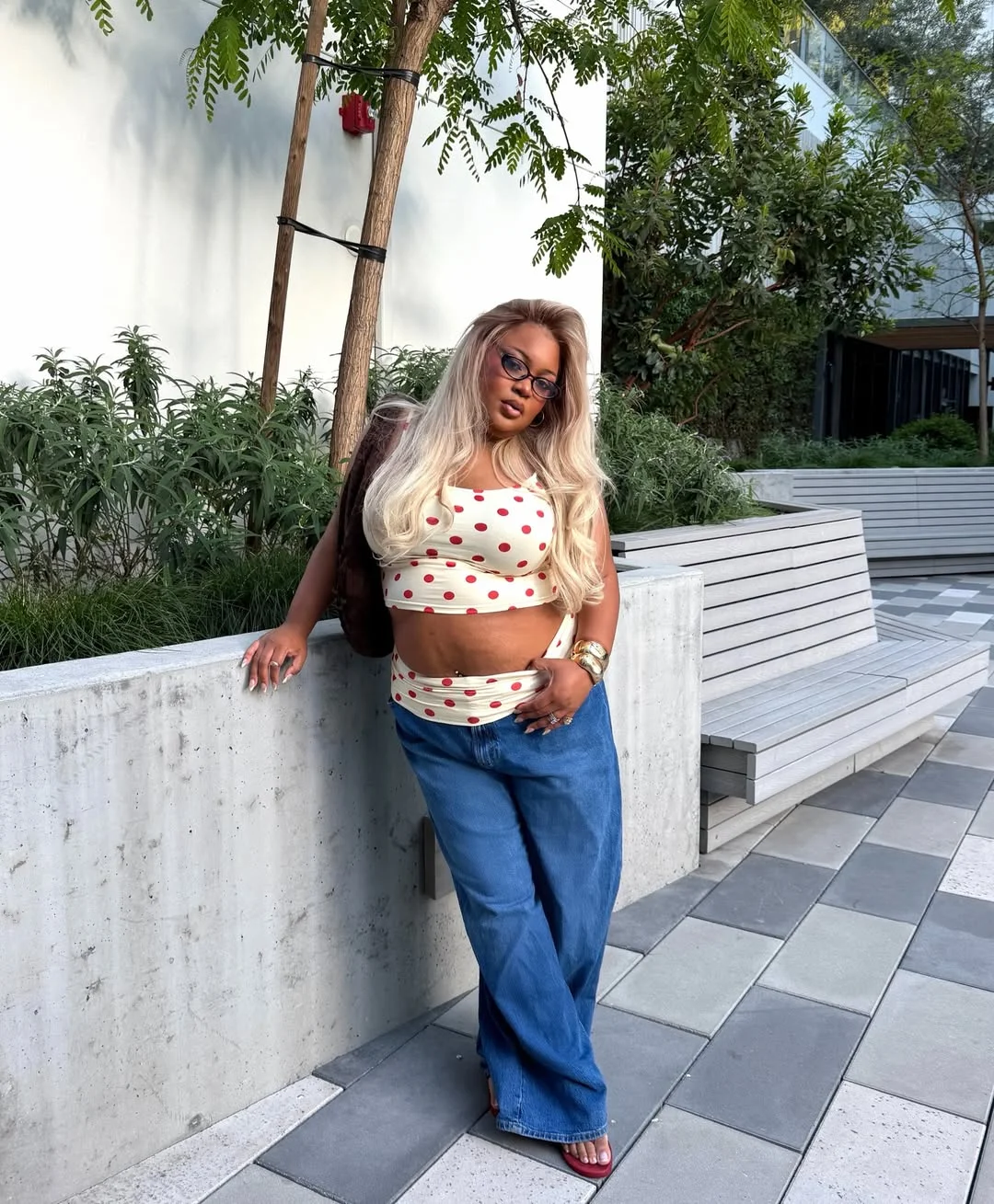fall outfits for plus size women 2026 Playful Polka Dots And Relaxed Denim