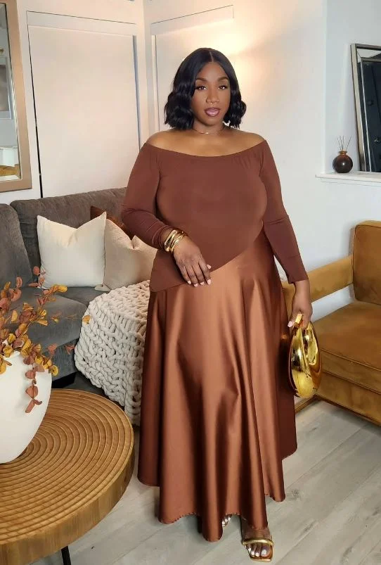 fall outfits for plus size women 2026 Chocolate Brown Elegance for Special Fall Evenings