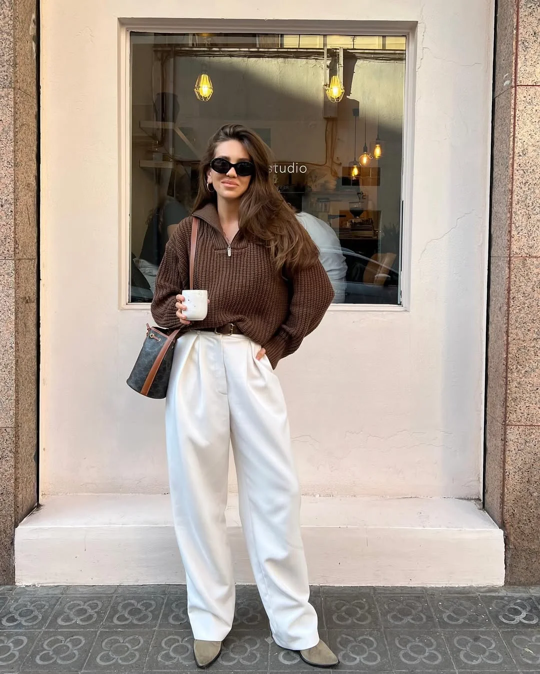 fall outfits ideas 2026 Cozy Coffee Run Chic