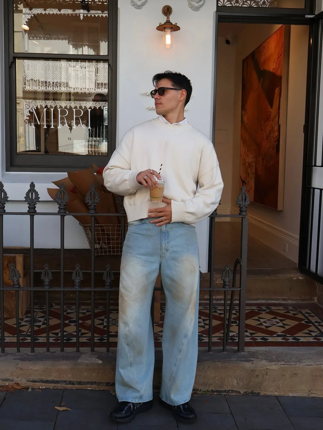 fall outfits ideas for men 2026 Minimalist Knitwear and Light Wash Denim