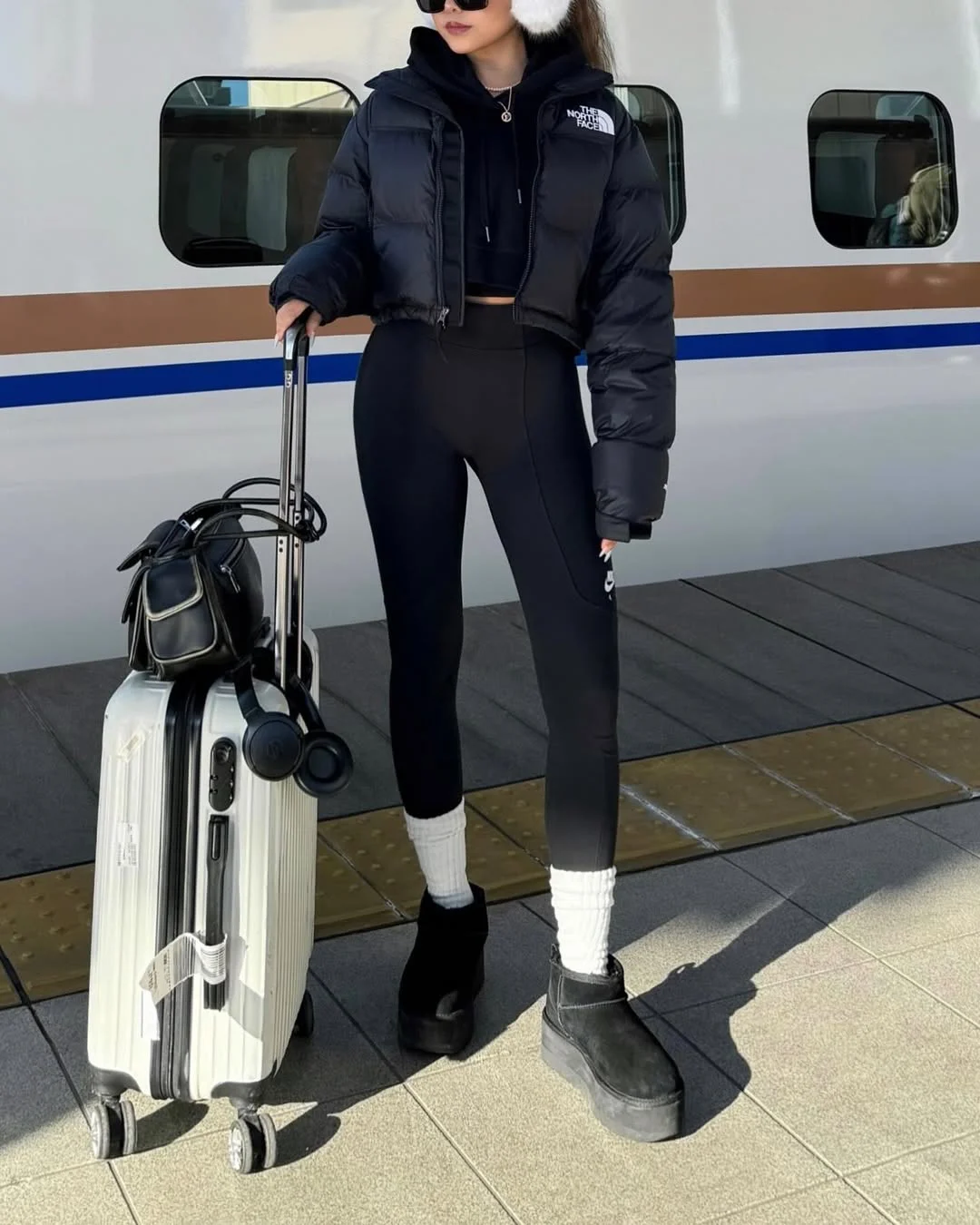 fall outfits with boots and leggings 2026 Airport Style With Cozy Platform Boots