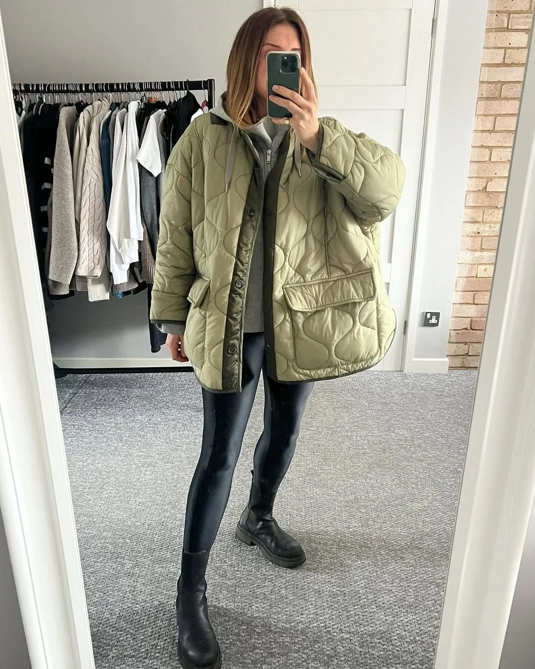fall outfits with boots and leggings 2026 Relaxed Weekend Outfit With Combat Boots