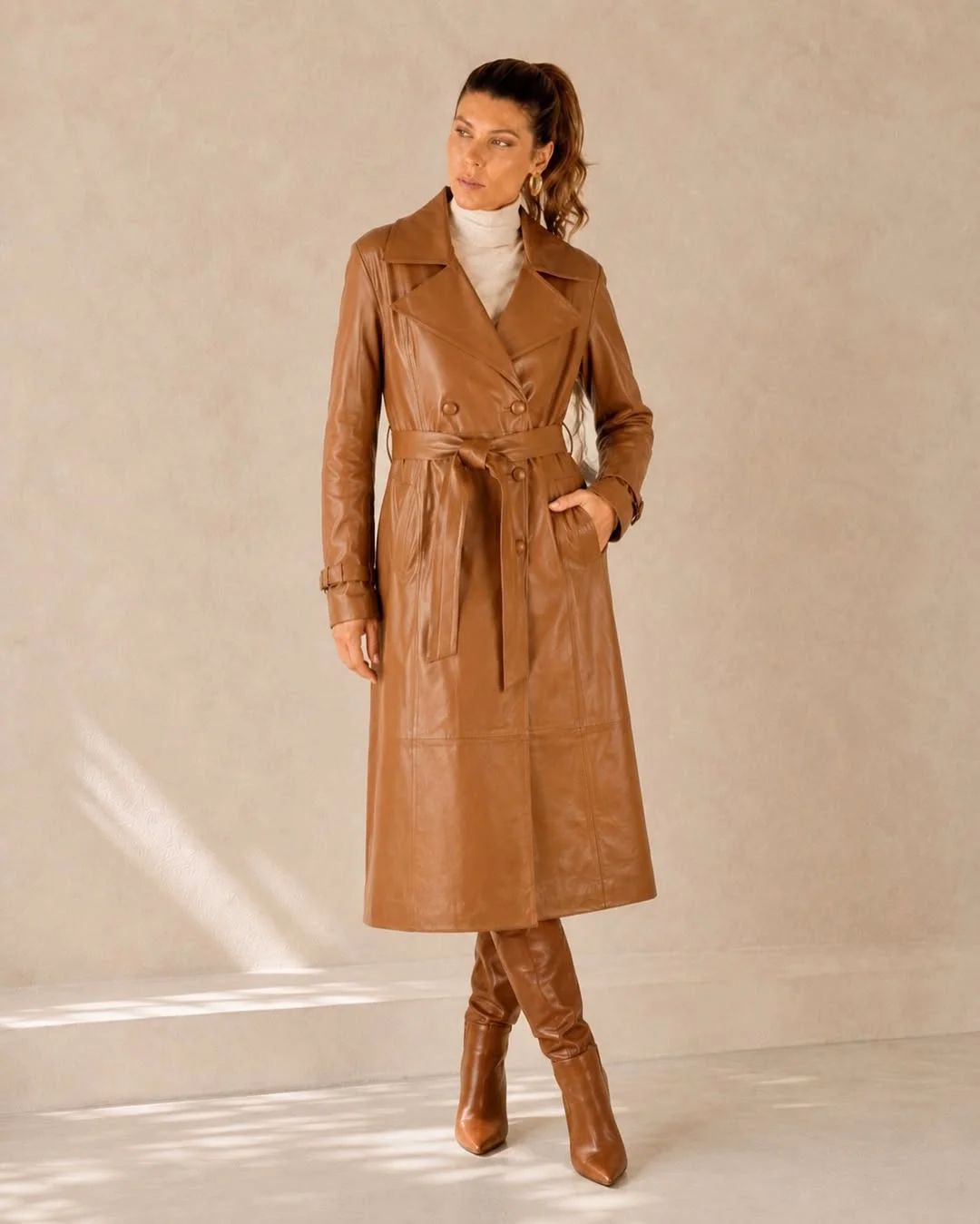 fall outfits with coat 2026 Rich Cognac Leather for Statement Fall Dressing