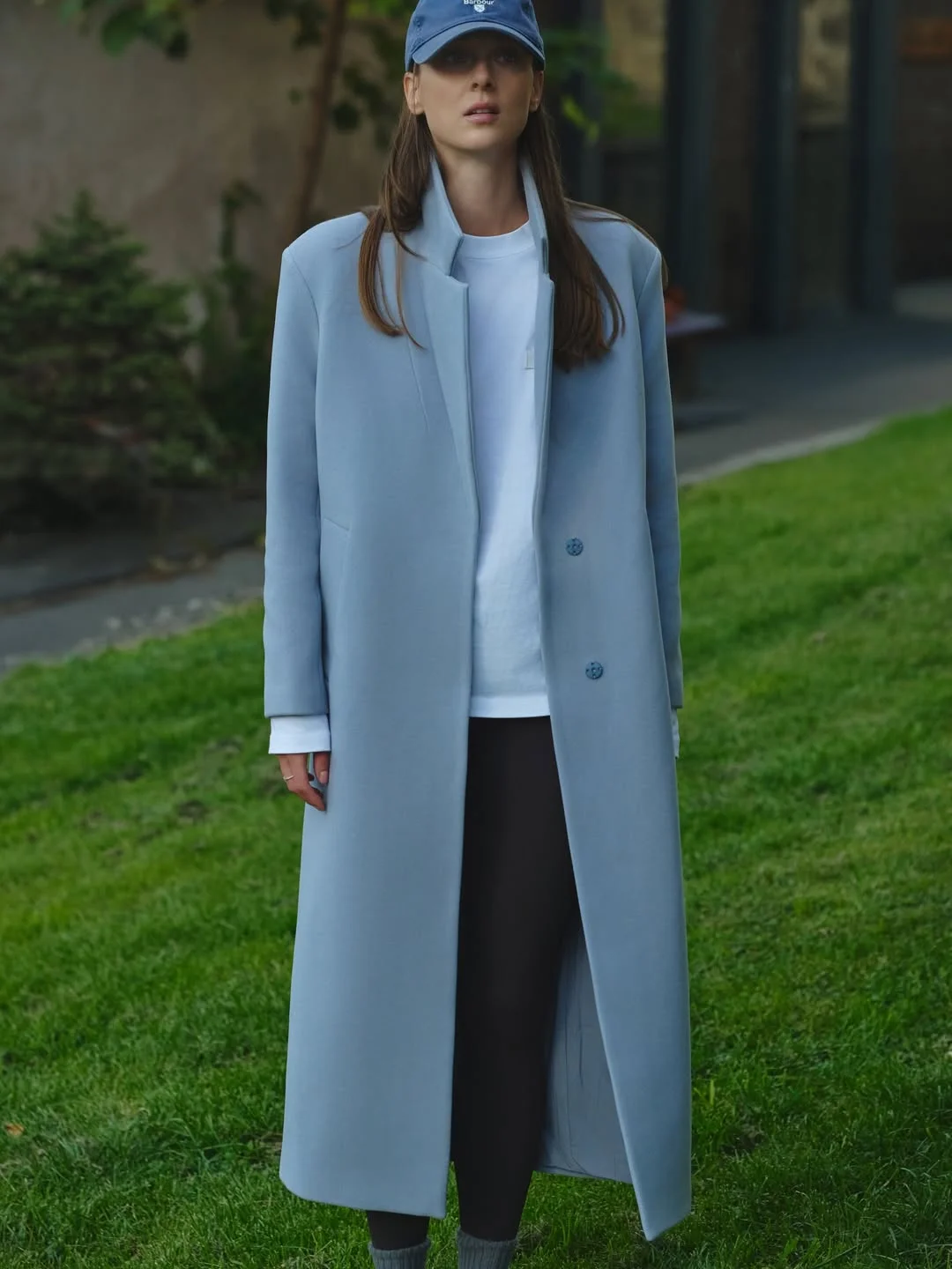fall outfits with coat 2026 Powder Blue Minimalism With A Modern Twist