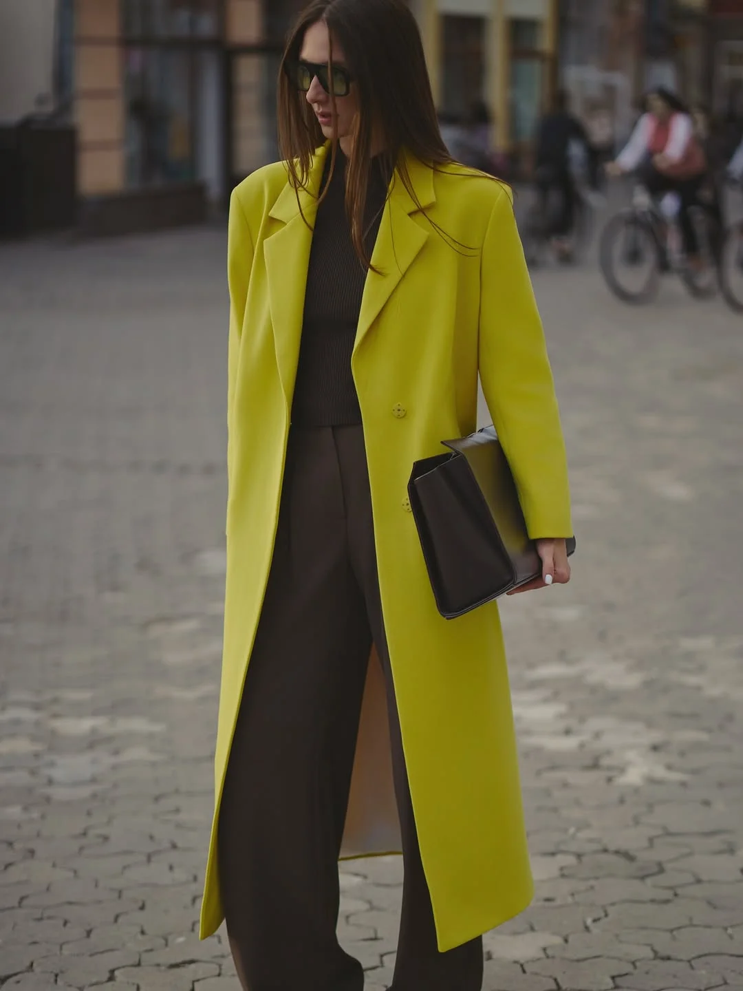 fall outfits with coat 2026 Bold Lime Coat For Statement Fall Dressing