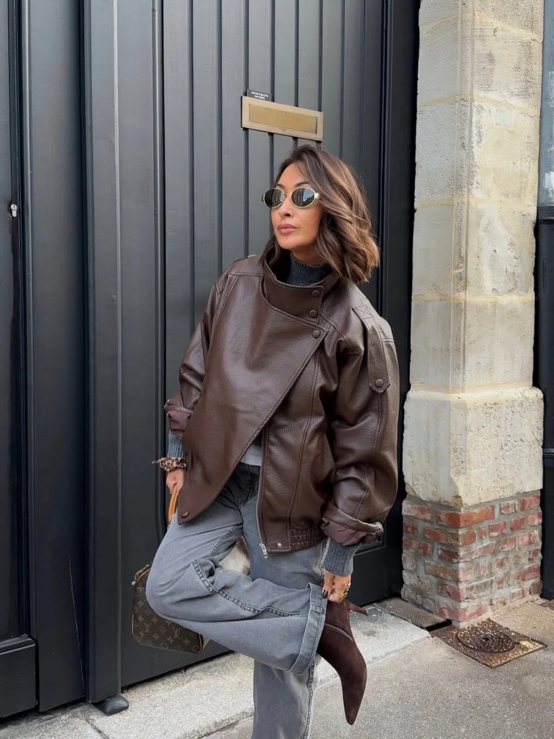 fall outfits with jacket 2026 Chocolate Leather and Relaxed Denim