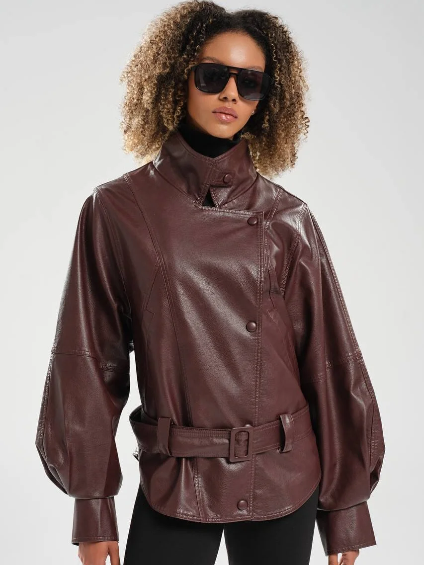 fall outfits with jacket 2026 Statement Chocolate Leather for Elevated Fall Days