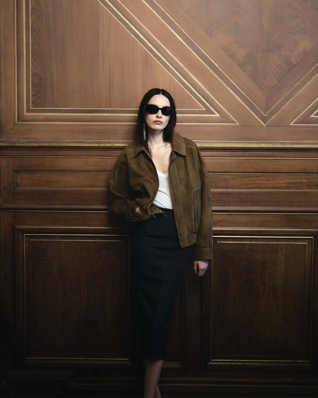 fall outfits with jacket 2026 Soft Suede and Dark Skirts for Cozy Sophistication