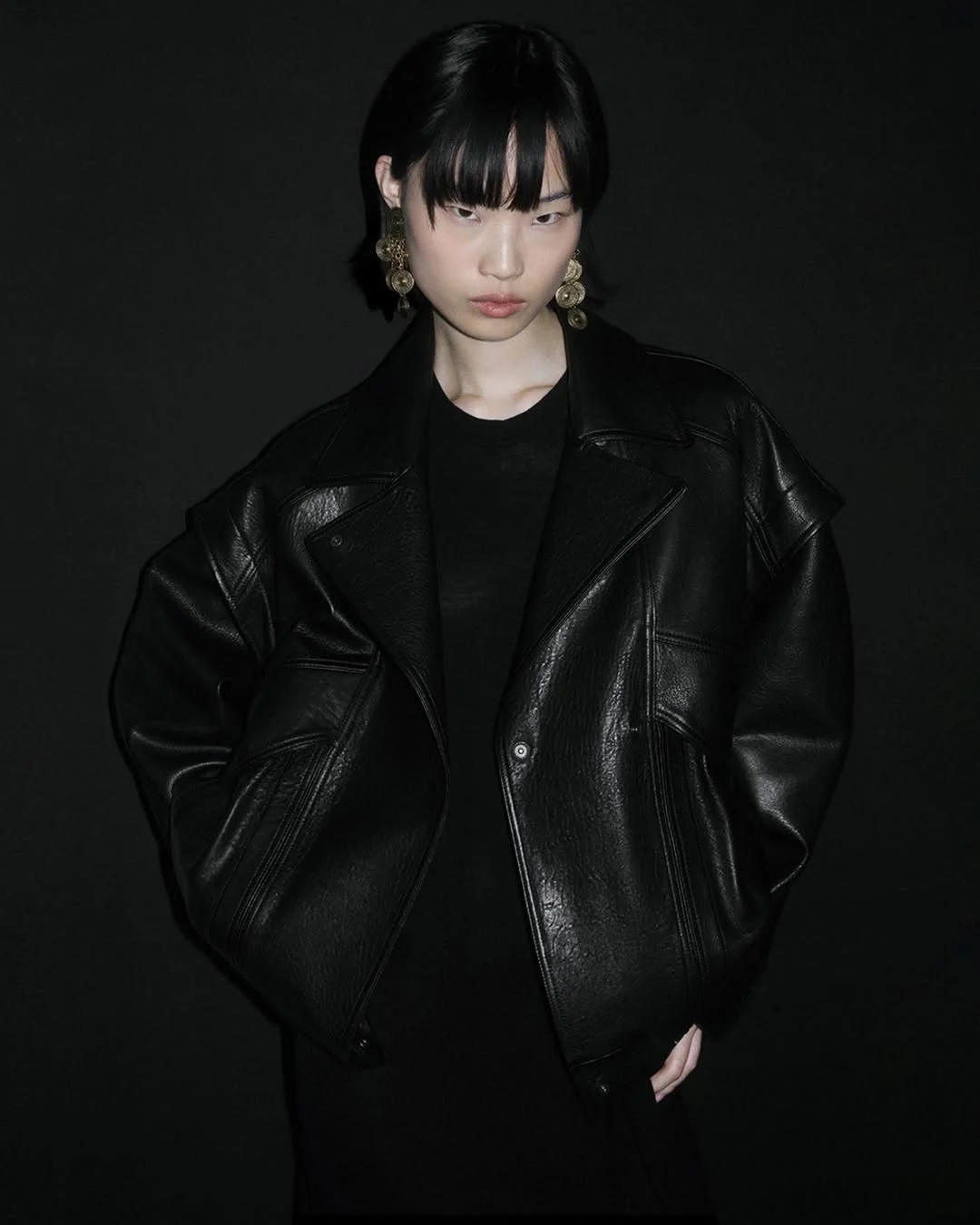 fall outfits with jacket 2026 Oversized Black Leather with Minimalist Edge