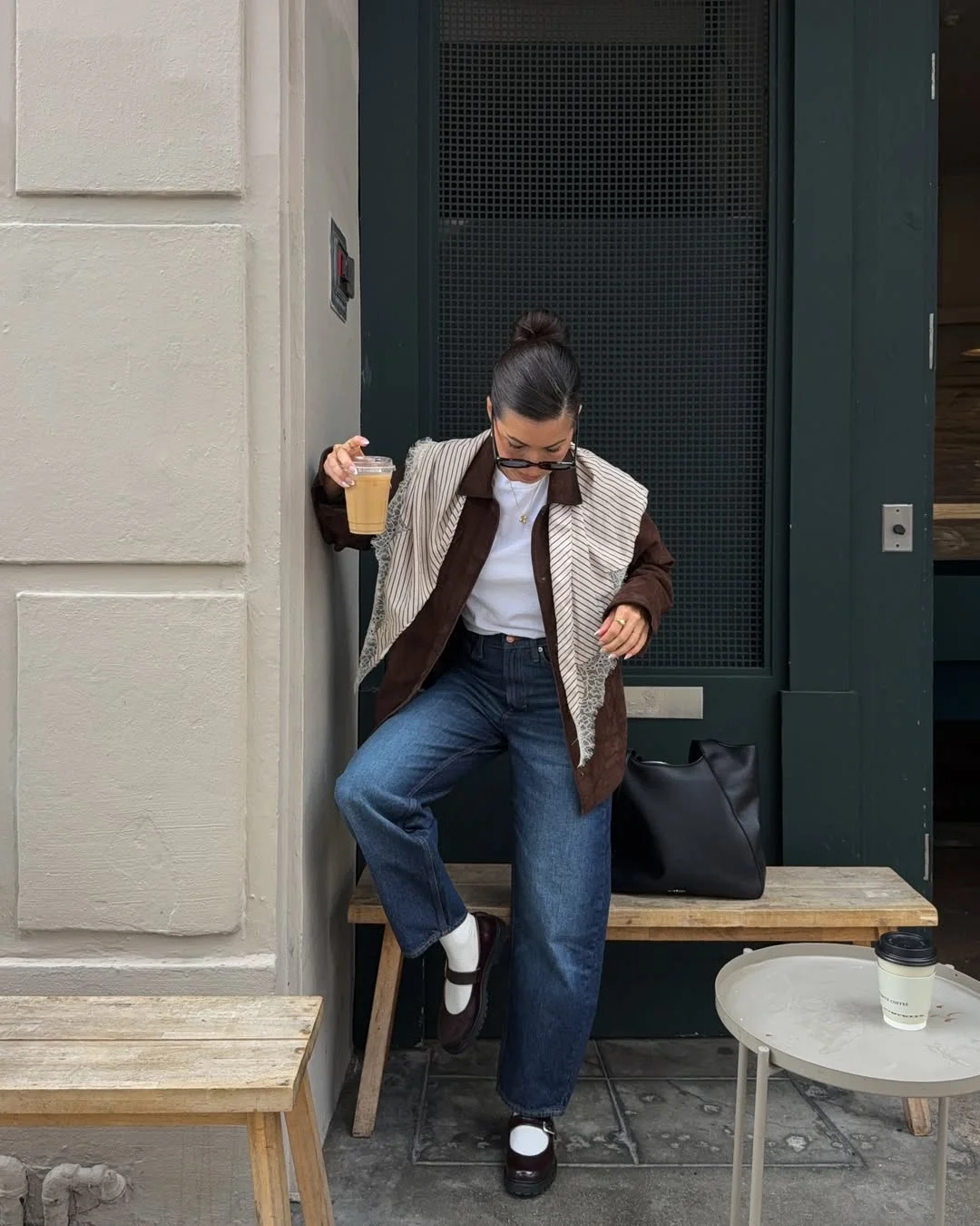 fall outfits with jacket 2026 Coffee Brown Jacket and Everyday Denim