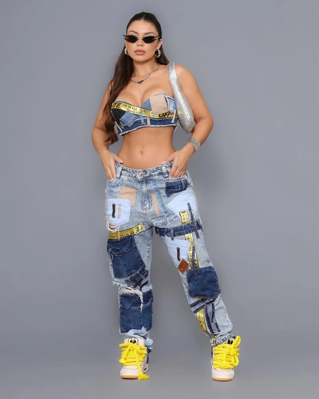 fall outfits with jeans and sneakers 2026 Patchwork Denim With Bold Streetwear Energy