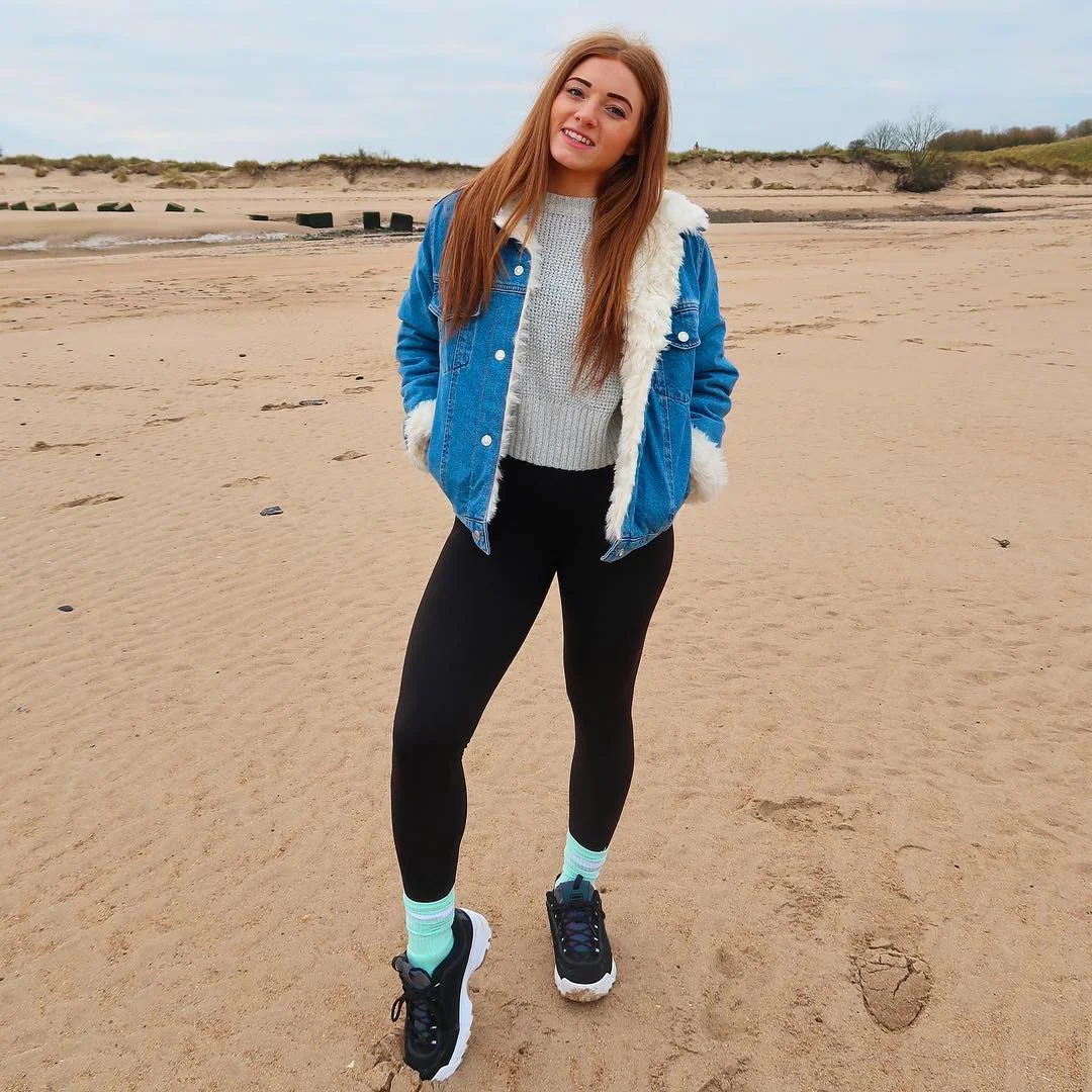 fall outfits with leggings and sneakers 2026 Coastal Layers for Chilly Fall Walks