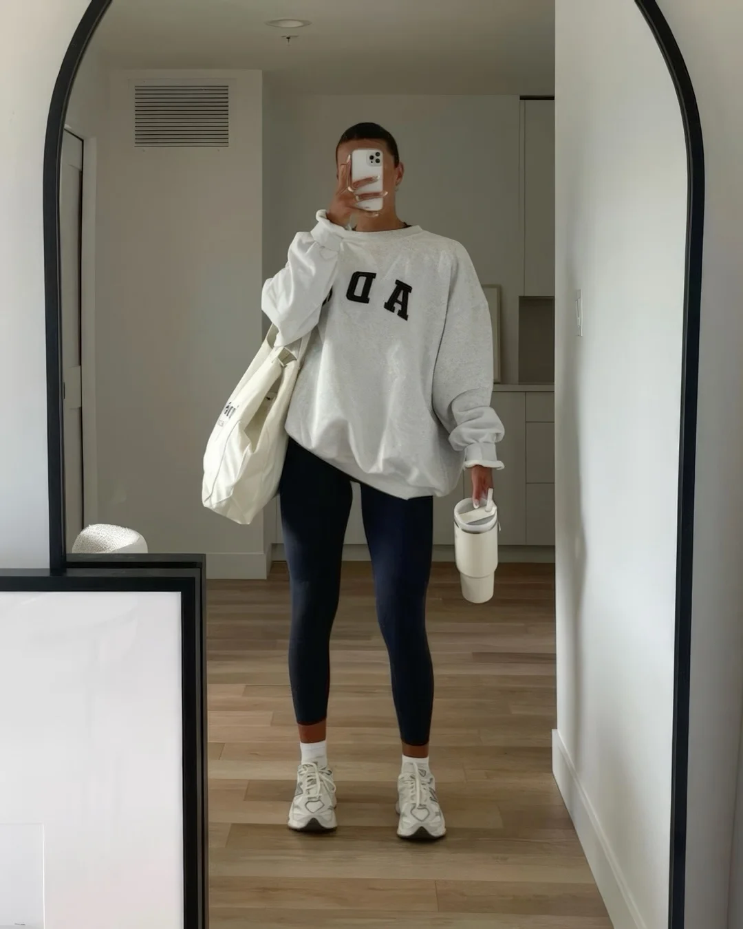 fall outfits with leggings and sneakers 2026 Oversized Sweatshirt and Off Duty Style